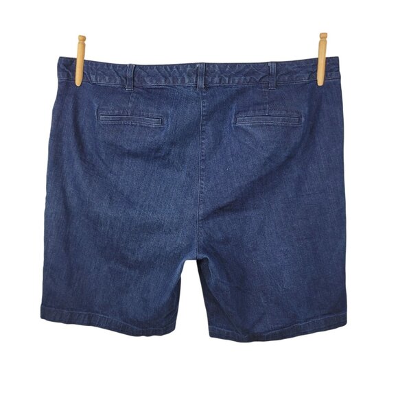 Talbots Heritage Denim Bermuda Board Shorts Plus Size 22W 22 45" Waist Dark Wash - Picture 3 of 5